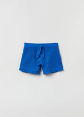 Ovs Kids Girl Shorts In Textured Fabric With Ribbing